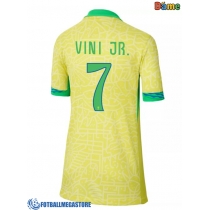 Fotballdrakt Dame Brasil Vinicius Junior #7 Hjemmedrakt Copa America 2024 Kortermet